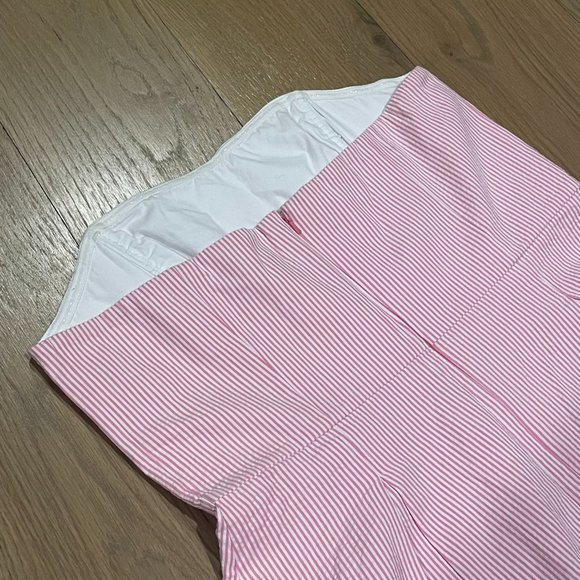 Lily Pulitzer Blossom Seersucker Strapless Mini Dress Pink & White Size 14 - Picture 8 of 15